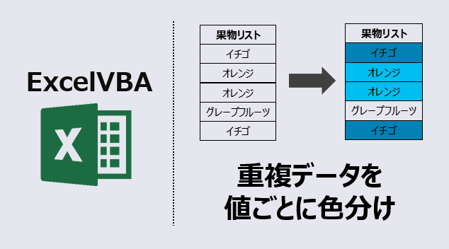 エクセルマクロ 重複データを値ごとに色分け 自動化が最強かも Kirinote Com