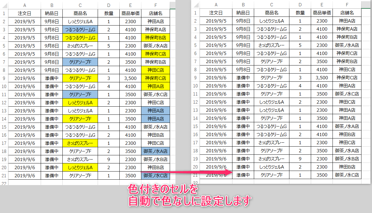 Python セルの塗りつぶしを解除する Openpyxl基本テクニック Kirinote Com