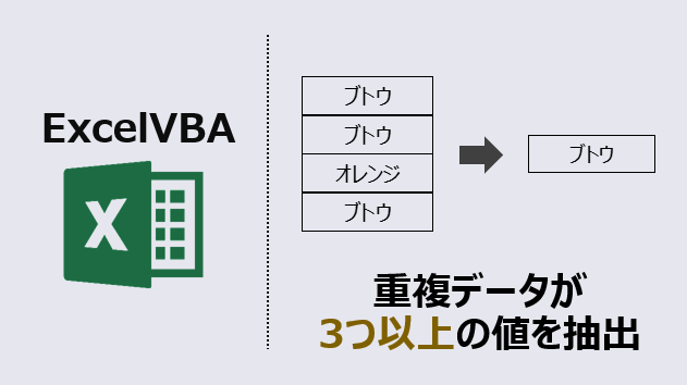 エクセルマクロ 重複データが3つ以上の値を抽出 作業効率アップを極める Kirinote Com