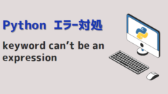 pythonエラー対処keyword can’t be an expression